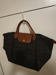 Longchamp 黑色摺疊手袋 經典長柄