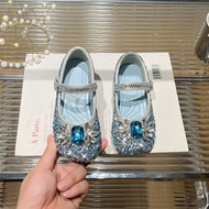 Girls Princess Shoes Spring Autumn Rhinestone Shining Elsa Catwalk Shoes