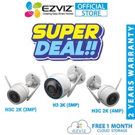 Super Deal Ezviz H3 3K 5MP Waterproof H3C 2K⁺ 1440P 4MP 3MP Two Way Talk WiFi Smart Outdoor Security