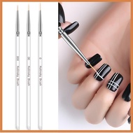 [WY2] 3pcs Nail Art Drawing Striping Liner Pen Brush DIY Painting Lines Set Manicure [MY]