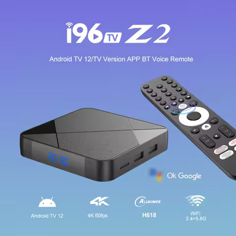Android TV Box I96 Z2 4+32GB 4K H.265 Decoding Quad-Core Dual WiFi BT5.0 Smart TV Box Voice Remote S