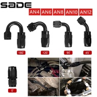 Universal Black AN4/AN6/AN8/AN10/AN12 Straight 0°/45°/90°/120°/180° Degree Oil Fuel Swivel Hose End 