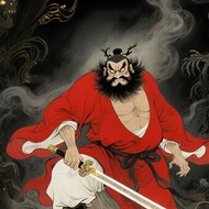 mooncake merdeka decoration Lukisan gantung Zhong Kui, potret berkat tuan surgawi, gambar Fu Mo, luk