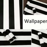 Black and White Piano Striped Motif Wall Sticker Wallpaper 7m X 45cm
