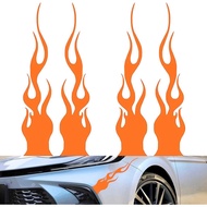 4 PCS Car Body Decorative Decal, 1.2" x 5.9" Flame Design PET Waterproof Non-Fading Sticker, Persona