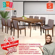 CT102D CC508 1+8 Seater Solid Wood Dining Set Kayu / Dining Table / Dining Chair / Meja Makan