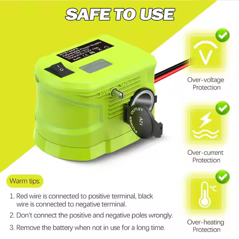 For Ryobi 18V Battery Step Down Converter 18V to 12V Power Wheel Adapter Voltage Reducer Transformer