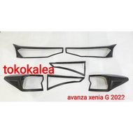 HITAM Front and rear light Garnish for toyota avanza xenia 2022 type GE matte black headlamp cover a