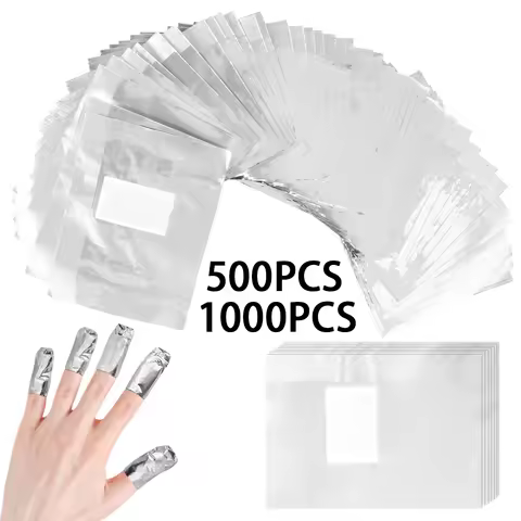 500/1000Pcs Aluminium Foil Remover Nail Wraps Soak Off Polish Nail Art Foil Gel Polish Acrylic Remov