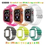 Clear Band Case For Apple Watch Series 7 6 5 4 3 2 1 SE TPU Transparent Bracelet For iWatch 45mm 44mm 42/41mm 40mm 38mm Strap