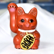 Made In Japan Tokonameyaki Lucky Cat Million Two Gold Storage Box Pottery 14cm mc417