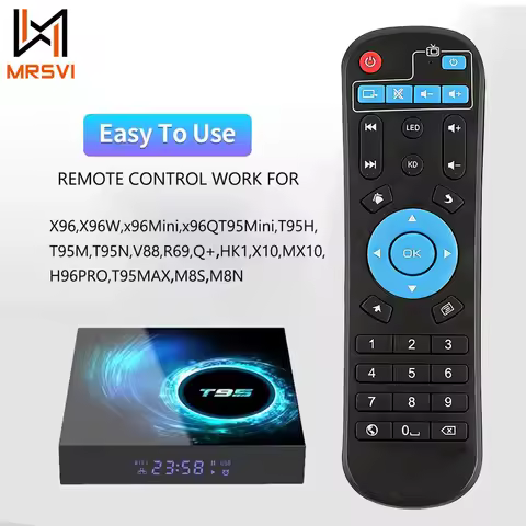MRSVI Universal Remote Control with IR Learning for T95 S912 T95Z Q Plus H96 X96 MAX Replacement Sma