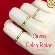 Yee Chin Gold 916 Bottom Rattan Split Ring 1g/Gold 916 Ring Below 1g