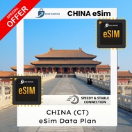【eSim】China eSim 4G (CT) Travel eSim (Daily 1GB - 3GB I 3GB - 20GB) GOGO Roaming Travel eSIM