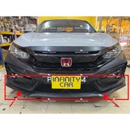 Honda Civic FC Type R Bumper Front Lip Skirt Glossy Black / Carbon Look