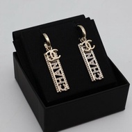 CHANEL 24C水鑽CHANEL雙C吊墜耳環