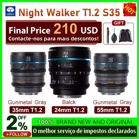 Sirui Night Walker 24mm / 35mm / 55mm T1.2 16mm 75mm S35 Cine Lens Series Lightweight Fast T1.2 Aper