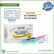 Dr. S. Wong's Bioderm Ointment and Sulfur Soap with moisturizer Anti Acne Remove pimple