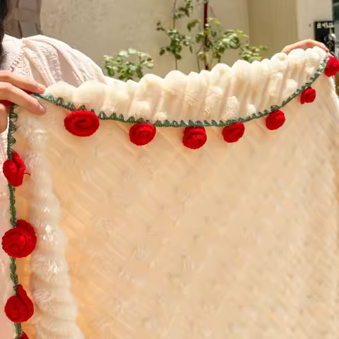 Romantic Rose Bouquet Blanket Floral Soft and Lightweight Throw Couch Blanket Gifts for Mom Birthday