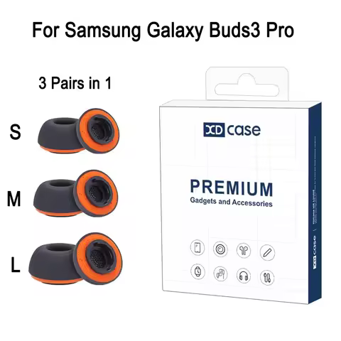 XDcase Silicone Sponge Ear Tips For Samsung Galaxy Buds3 Pro Earphone Earplugs Cover Replacement, S/