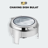 Roll top prasmanan Chafing dish 6 Liter | Rolltop prasmanan bulat kaca & segi kecil kaca