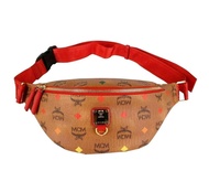 MCM Womens Fursten Spektrum Visetos Belt Bag Small Spectrum Diamond Cognac One Size