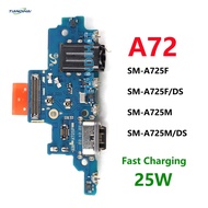 USB Charging Board For Samsung Galaxy A72 4G A725 Dock Port Connector Charger Type C Plug Mic Flex C