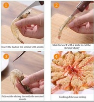 剝蝦刀開蝦背刀 蝦刀去蝦腸刀蝦刀蝦工具剝蝦神器蝦線刀廚房工具 Shrimp Deveiner Tool and Peeler, Stainless Steel Prawn Peeler Shrimp 