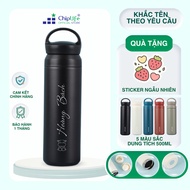 Chiplife BQ500 engraved thermos bottle with convenient 500ml capacity handle
