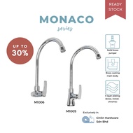 MONACO M1005/M1006 Cold Single Pillar/Wall Kitchen Faucet Solid Brass Chrome Sink Tap