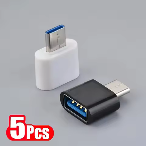5pcs Type C Adapter Converter Type C to USB Adapter Thunderbolt 3 Type-C Adapter OTG Cable for Lapto