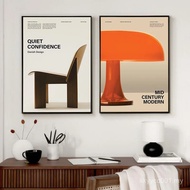 Minimalist Bauhaus Iconic Mid-Century Chairs Exhibition Furniture Poster Canvas Painting Wall Art Pi