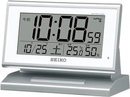 Seiko Clock (Seiko Clock) Automatic Lights Radio Digital Alarm Clock (Silver) Sq768S