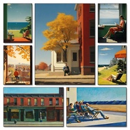 Edward Hopper Classic Exhibition Artwork Summer Reading Girl Landscape Poster Canvas Painting Wall A