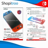 Nyko Thin Case (Neon Blue/Red) +Tempered Glass Screen Protector for Nintendo Switch OLED