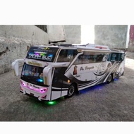 Miniatur Bus Po Haryanto 060 Tanah Suci Lampuan+Full STROBO Atas bawah