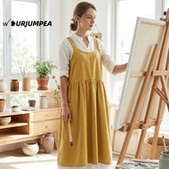 URJUMPEA Apron Cotton Linen Durable Work Uniform