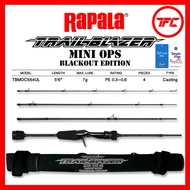 RAPALA Trail Blazer Mini Ops 56 Blackout Edition Spinning & Baitcasting Rod Ultralight Travel Baitca