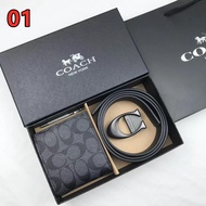 【MSG】 Men's Wallet And Belt Set Cowhide Leather Wallet, Leather Belt, With Gift Box For Father And B