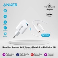 Anker Bundling Adaptor Powerport Iii Nano 20W+Kabel Data C-Lightning