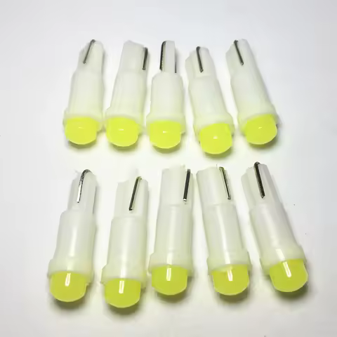 10pcs Car Interior T5 Led 1 SMD Light Ceramic Dashboard Gauge Lamp Instrument Ceramic Bulb Car Auto 