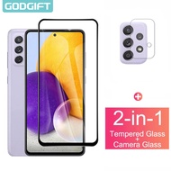 2 in 1 Samsung Galaxy A52S A52 A22 5G Tempered Glass Full Cover Screen Protector for Samsung A12 A32 A72 A42 5G A11 A31 A21s A51 Camera Lens Tempered Glass Film