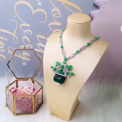 Designer Fashion Copper Jewelry 3A Cubic Zirconia Party Necklace