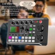 [Loviver] F998 Sound Mixer Sound Card Microphone for Live Recording Voice Chat Computer Cell Phone