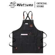 Watsuno High quality canvas apron, kitchen apron, suitable for use in cafes, restaurants, hotels