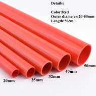 【BBYYDS】 50cm PVC Water Pipe 25~50mm Red/Orange/Blue/Purple Aquarium Fish Tank Water Supply Pipeline