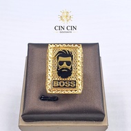 916 Gold - Ring - Biscuit Ring - 'BOSS' - 12.30g/22 - FGE