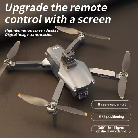 L600 PRO Max GPS Drone With Screen Control 8K HD Dual Camera Brushless Obstacle Avoidance 3-Axis Gim