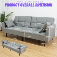 Furniture Direct COMBI FENLAND Super Wide 3 Seater Sofa Bed - Free 2 Pillow