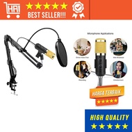MIC CONDENSER PLUS STAND HOLDER MICROPHONE BM900 BM 900 MICROPHONE AUDIO RECORDING PACKAGE MIC